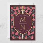 Monografische Hochzeit von Sword & Shield Einladung (Rückseite)