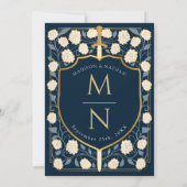 Monografische Hochzeit von Sword & Shield Einladung (Rückseite)