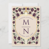 Monografische Hochzeit von Sword & Shield Einladung (Rückseite)