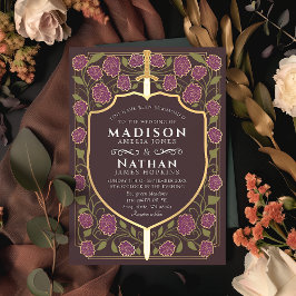 Monografische Hochzeit von Sword & Shield Einladung