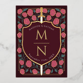 Monografische Hochzeit von Sword & Shield Folieneinladung (Rückseite)