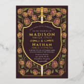 Monografische Hochzeit von Sword & Shield Folieneinladung (Vorderseite)