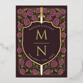 Monografische Hochzeit von Sword & Shield Folieneinladung (Rückseite)