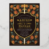 Monografische Hochzeit von Sword & Shield Folieneinladung (Vorderseite)