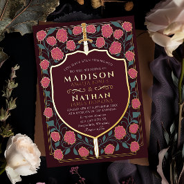 Monografische Hochzeit von Sword & Shield Folieneinladung