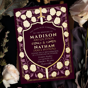 Monografische Hochzeit von Sword & Shield Folieneinladung