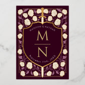 Monografische Hochzeit von Sword & Shield Folieneinladung (Rückseite)