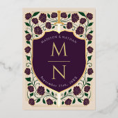 Monografische Hochzeit von Sword & Shield Folieneinladung (Rückseite)