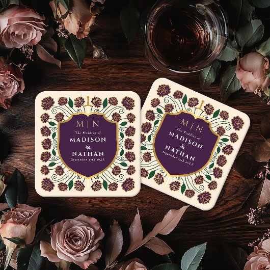 Monografische Hochzeit von Sword & Shield Rechteckiger Pappuntersetzer