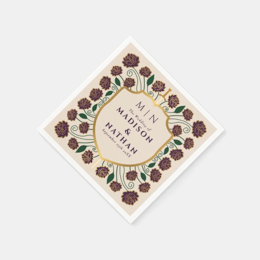 Monografische Hochzeit von Sword & Shield Serviette (Ecke)