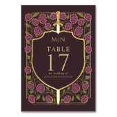 Monografische Hochzeit von Sword & Shield Tischnummer (Rückseite)