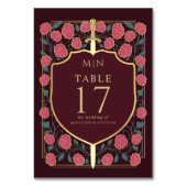 Monografische Hochzeit von Sword & Shield Tischnummer (Vorderseite)