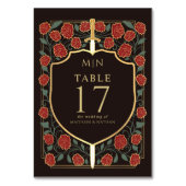 Monografische Hochzeit von Sword & Shield Tischnummer (Vorderseite)