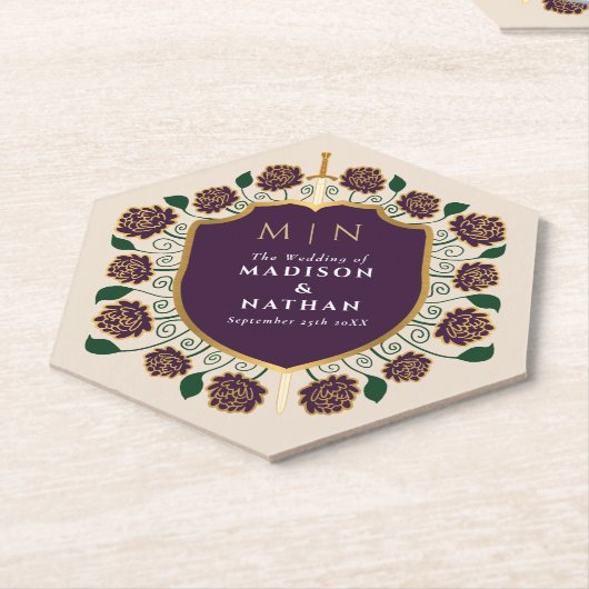 Monografische Hochzeit von Sword & Shield Untersetzer (angewinkelt)