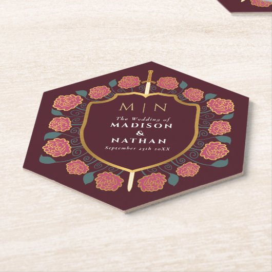 Monografische Hochzeit von Sword & Shield Untersetzer (angewinkelt)