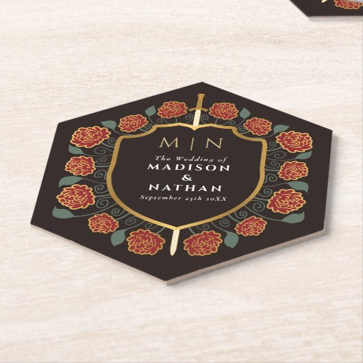 Monografische Hochzeit von Sword & Shield Untersetzer (angewinkelt)