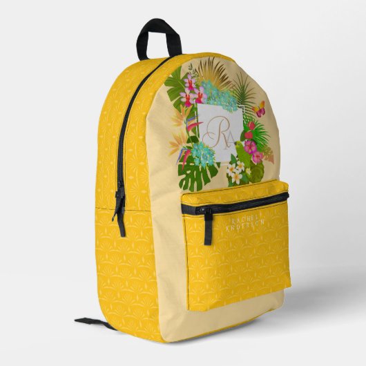 Monografische Navy Bedruckter Rucksack (Rückseitige Ecke links)