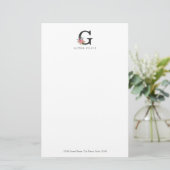 Monografische Rose Briefpapier (Stehend Vorderseite)