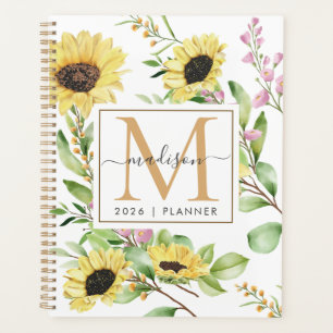 Monografische Sonnenblume 2023 Monatlich, nicht an Planer