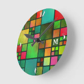 Monografische Wandleuchte des Mosaik Geometric Mus Runde Wanduhr (Winkel)