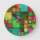 Monografische Wandleuchte des Mosaik Geometric Mus Runde Wanduhr (Vorderseite)