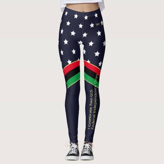Monografischer 4. Juli Unabhängigkeitstag 19. Juni Leggings (Vorderseite)