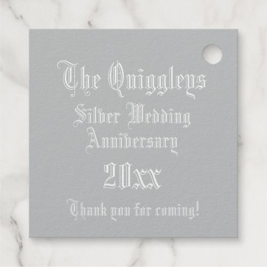 Monografischer Brief zum Hochzeitstag Q Geschenkanhänger (Rückseite)