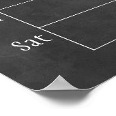 Monografischer Kalender der Chalkboard-Woche Poster (Ecke)