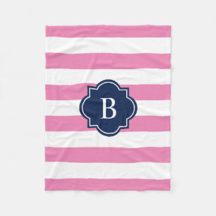 Monografischer Streifen für Navy und Pink   Fleece