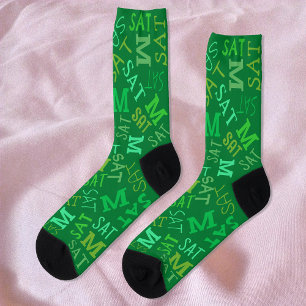 Monografischer Tag der Woche Irischer Grüner Samst Socken