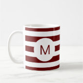 Monografisches Bugundy Striped (oder benutzerdefin Kaffeetasse (Links)