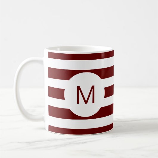 Monografisches Bugundy Striped (oder benutzerdefin Kaffeetasse (Links)