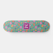 Monografisches Cottonball-Muster Skateboard (Horizontal)