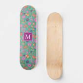 Monografisches Cottonball-Muster Skateboard (Vorderseite)