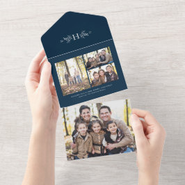 Monografisches Festmarinebild Foto All In One Einladung