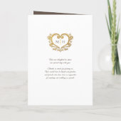 Monografisches Foto Goldbraun Hochzeitsprogramm Programm (Rückseite)