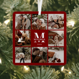Monografisches Geschenk für die moderne Burgundy-F Ornament Aus Metall