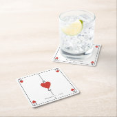 Monografisches Herz beim Kartenspielen Rechteckiger Pappuntersetzer (Vor Ort)