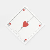 Monografisches Herz beim Kartenspielen Serviette (Ecke)
