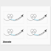 Monografisches Hochzeitdatum der Flugstrecke Perso Rechteckiger Aufkleber (Blatt)