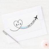 Monografisches Hochzeitdatum der Flugstrecke Perso Rechteckiger Aufkleber (Umschlag)