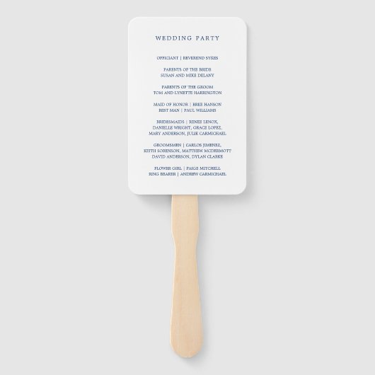 Monografisches Hochzeitsprogramm für Nautic Navy B Fächer (Rückseite)