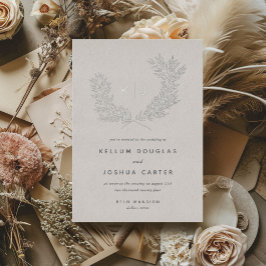 Monografisches Hochzeitssilber Folieneinladung