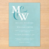 Monografisches Hochzeitsszenario Acryleinladungen (Vorderseite)