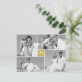 Monografisches Hochzeitsszenario Center Square Fot Postkarte (Stehend Vorderseite)