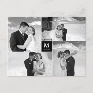 Monografisches Hochzeitsszenario Center Square Fot Postkarte