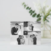 Monografisches Hochzeitsszenario Center Square Fot Postkarte (Stehend Vorderseite)