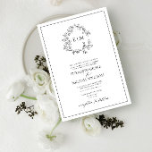 Monografisches Hochzeitstich des Wappen Einladung