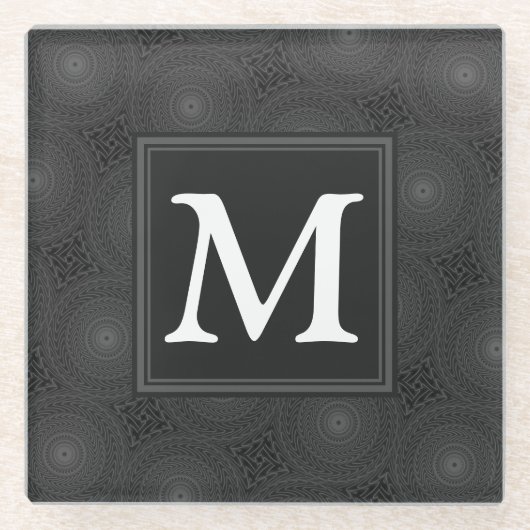 Monografisches Kreismuster Glasuntersetzer (Vorderseite)