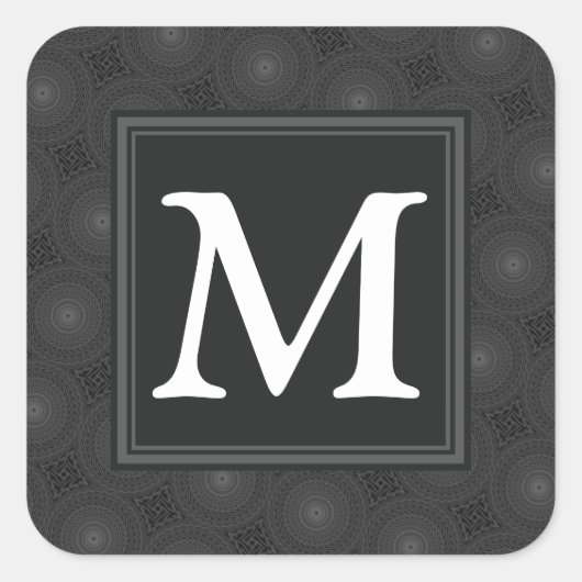 Monografisches Kreismuster Quadratischer Aufkleber (Vorderseite)